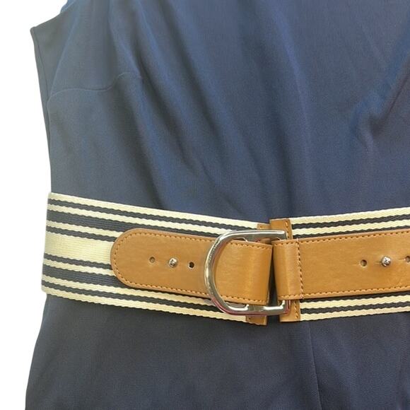 Lauren Ralph Lauren Women's French Navy Jersey Jumpsuit w/ Belt, Size Small - Picture 4 of 5